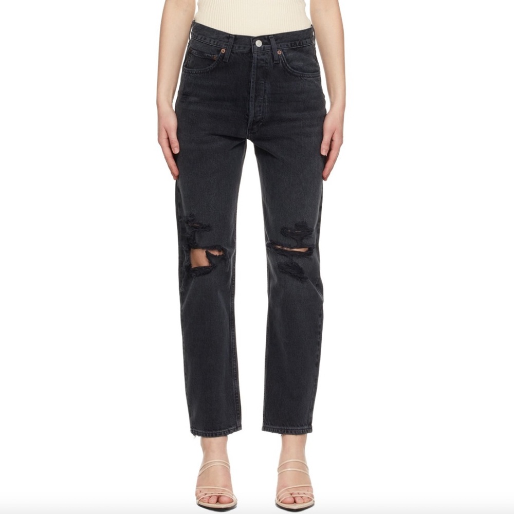 AGOLDE — Black 90's Mid-Rise Loose Fit Jeans